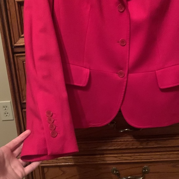 Talbots Hot Pink Velvet Collar Blazer - Picture 5 of 11